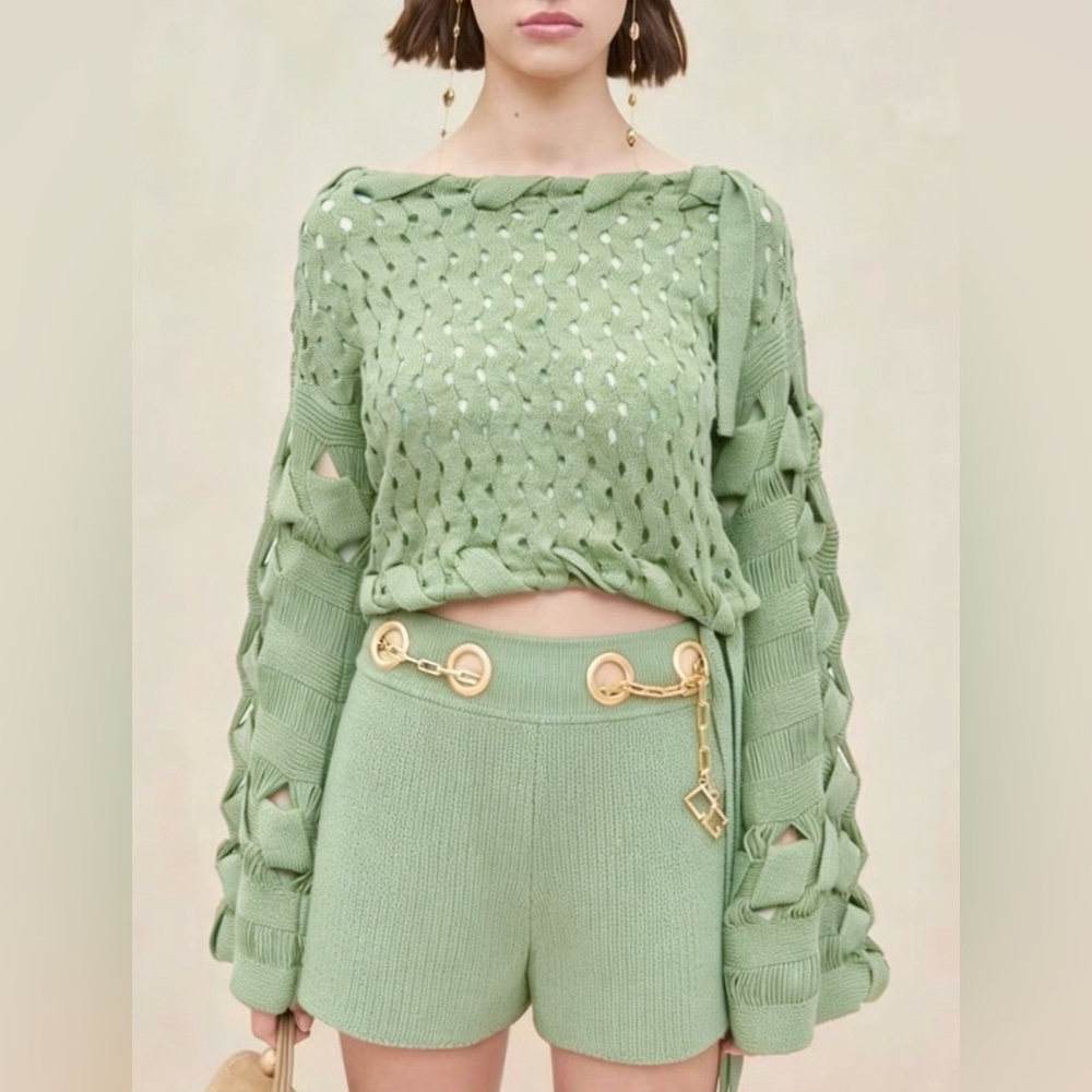 Cult Gaia Odette Knit Top Mint